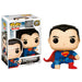 Figurine Funko POP de Superman en vinyle, issue du film Justice League, présentée dans sa boîte cadeau de 9 cm