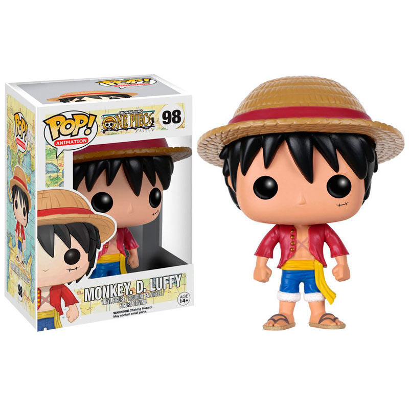Vue latérale de la figurine Funko POP Monkey D. Luffy montrant les détails soignés du personnage