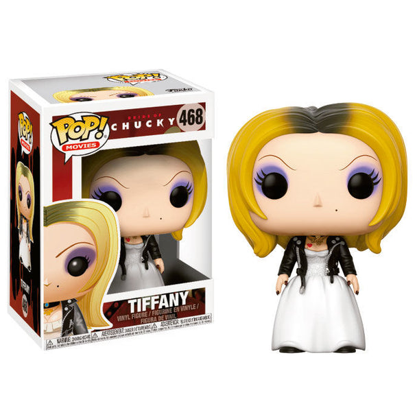 Figurine Funko POP de Tiffany Bride of Chucky en vinyle de 9 cm dans sa boîte cadeau officielle, idéale pour collectionneurs et fans d'horreur.