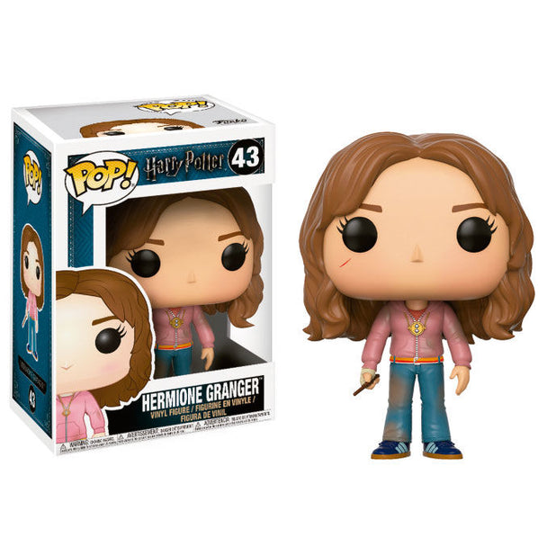 Figurine Funko POP Hermione Granger de 9 cm tenant un Retourneur de Temps dans une boîte cadeau