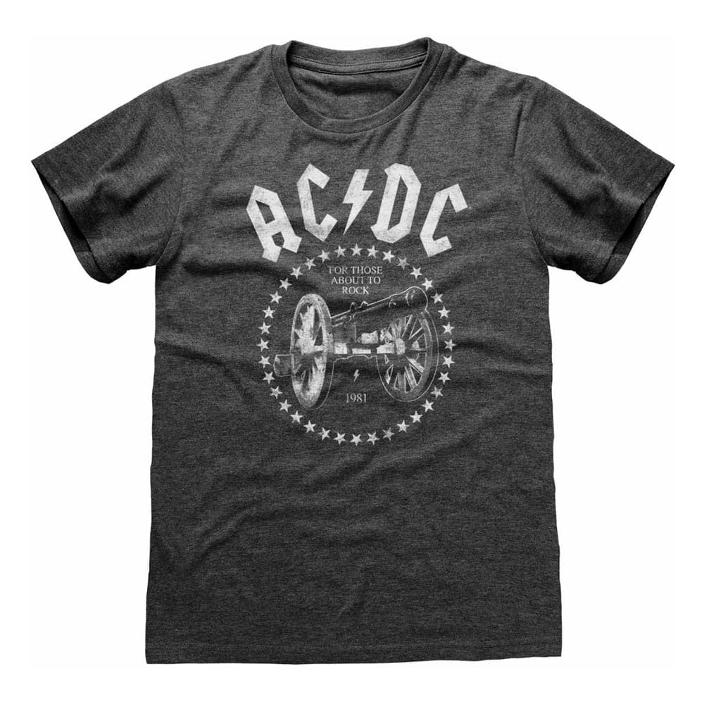T-Shirt AC/DC Cannon officiel taille L en coton, avec logo emblématique du groupe
