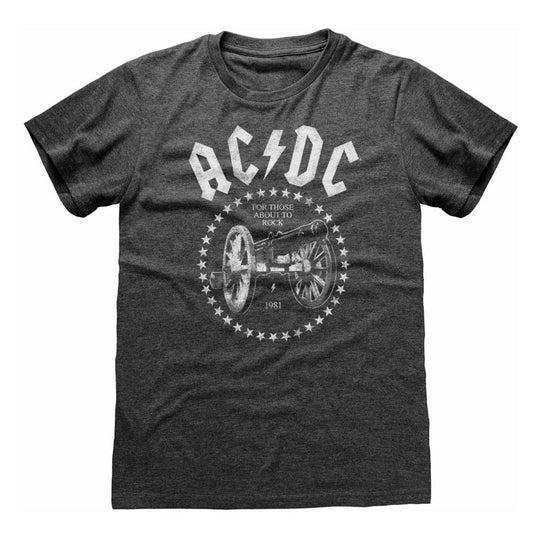 T-Shirt AC/DC Cannon officiel taille L en coton, avec logo emblématique du groupe