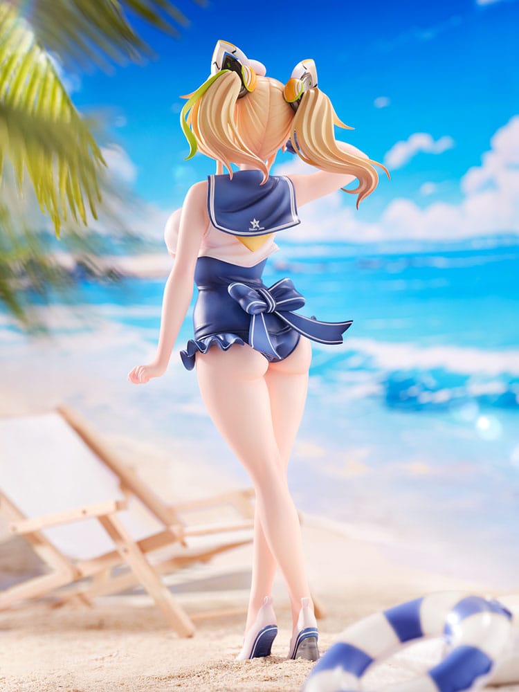Gros plan sur les jambes et les sandales de la figurine Gene Summer Vacation