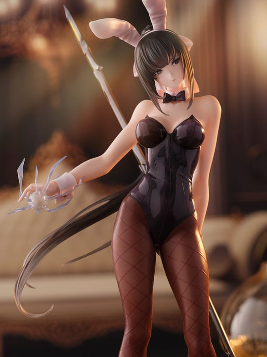Statuette Narberal Gamma Bunny Girl de dos, montrant les détails du costume