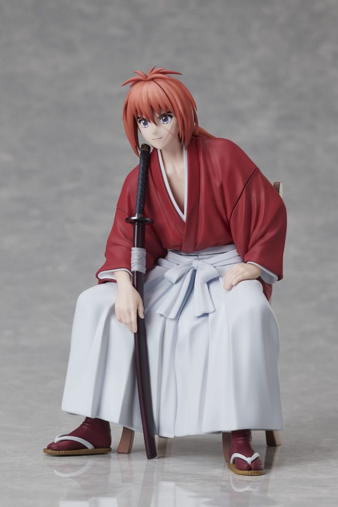 Détail du visage de Kenshin Himura, statuette Aniplex