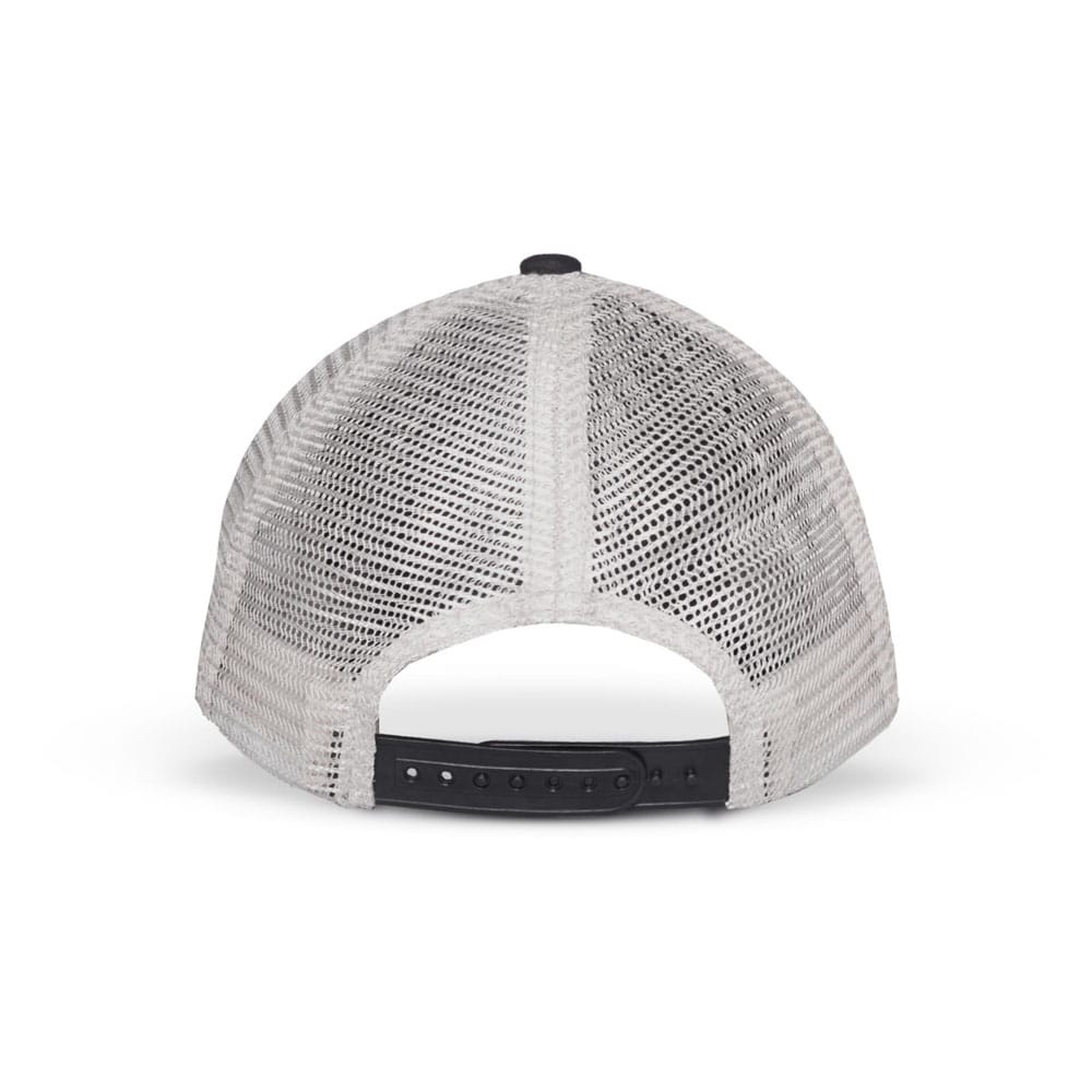 Détail du logo Nuka Cola sur la casquette Fallout en coton