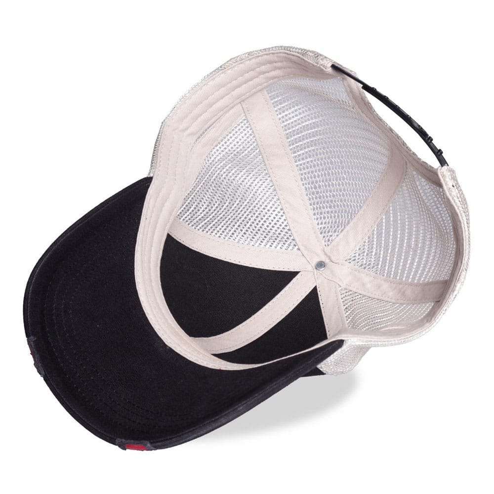 Vue arrière de la casquette Fallout Nuka Cola montrant le système de réglage