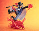 Figurine Sabo One Piece en PVC, pose dynamique avec poing ardent et effets de flamme