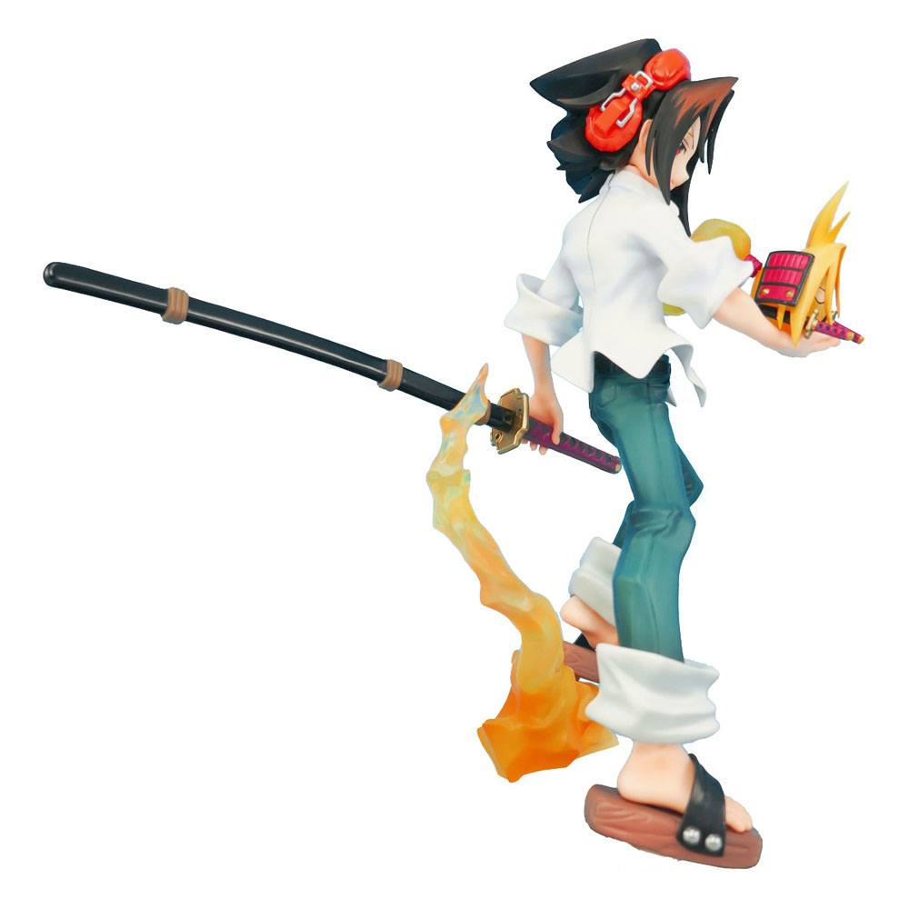 Détail du visage de la statuette Yoh Asakura Shaman King 17 cm