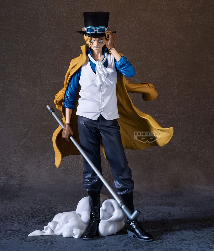 Figurine Sabo One Piece Banpresto, vue latérale, montrant la pose dynamique et la qualité du PVC