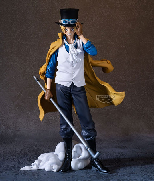 Figurine Sabo One Piece Banpresto, vue latérale, montrant la pose dynamique et la qualité du PVC