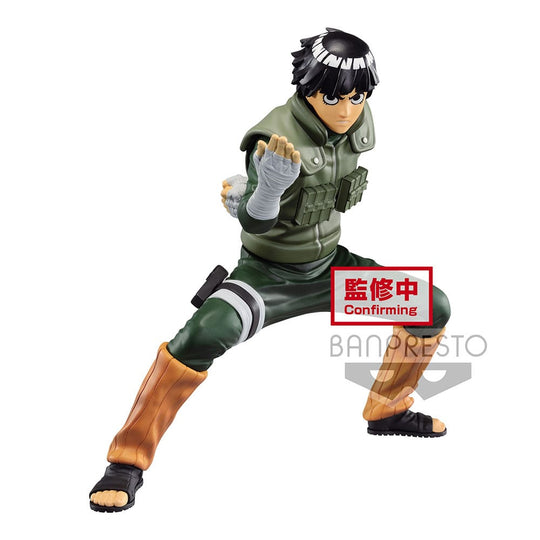 Statuette Rock Lee Naruto Shippuden Vibration Stars Banpresto 15 cm en PVC, pose dynamique
