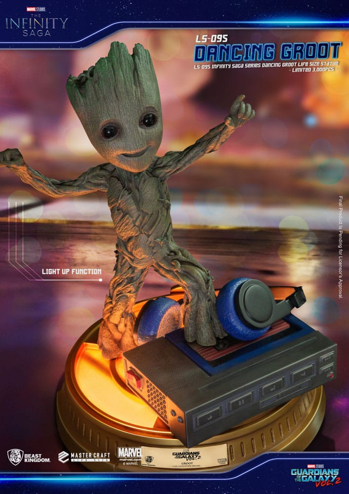 Packaging de la statuette Dancing Groot 1/1 heo EU Exclusive