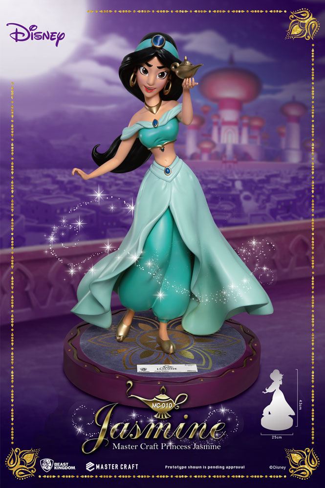 Statuette Master Craft Jasmine Aladdin Disney 38cm sur socle décoratif