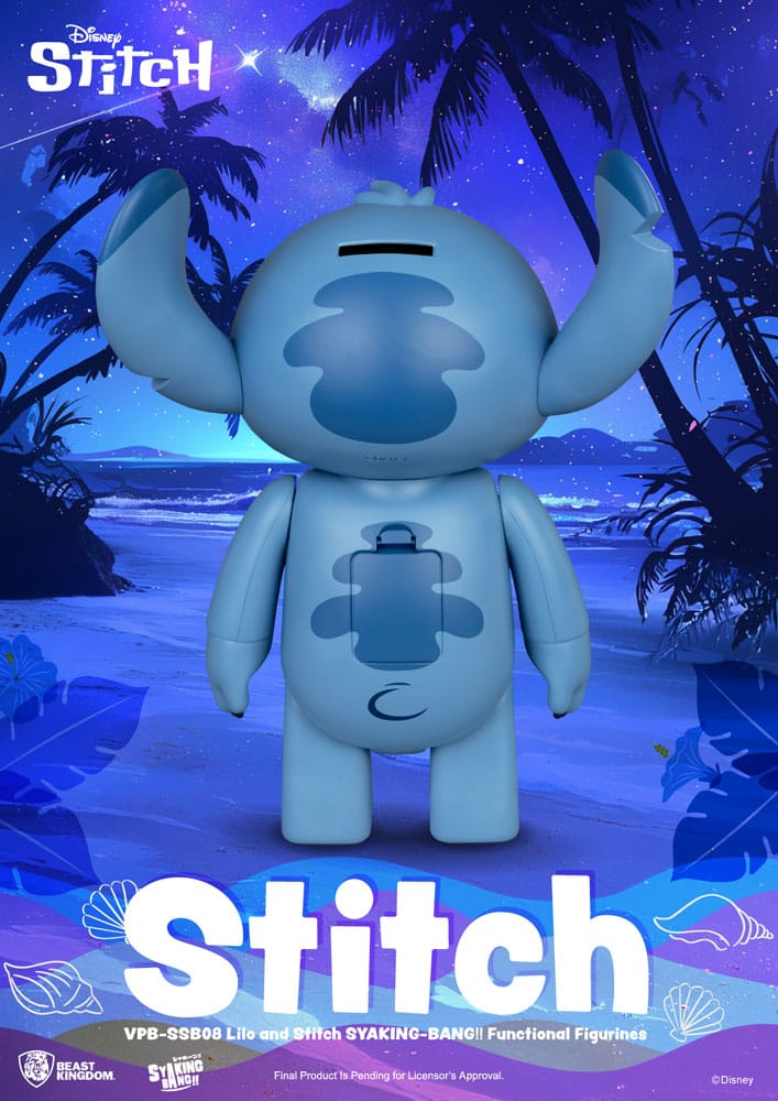 Figurine tirelire Stitch 30cm en vinyle, licence officielle Disney