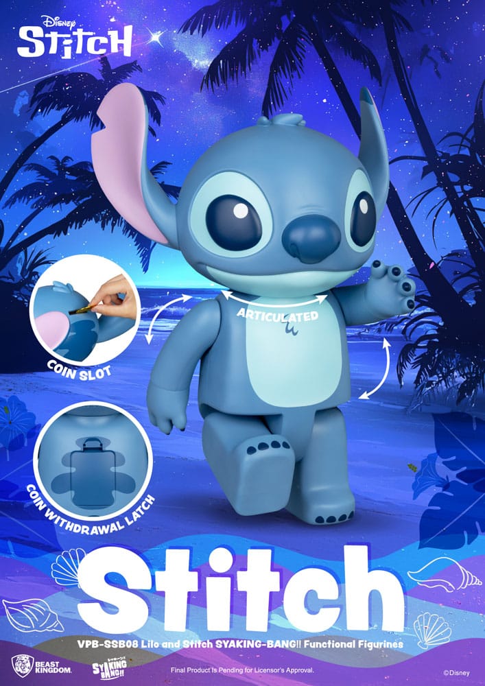 Tirelire Beast Kingdom Stitch Syaking Bang, vue latérale