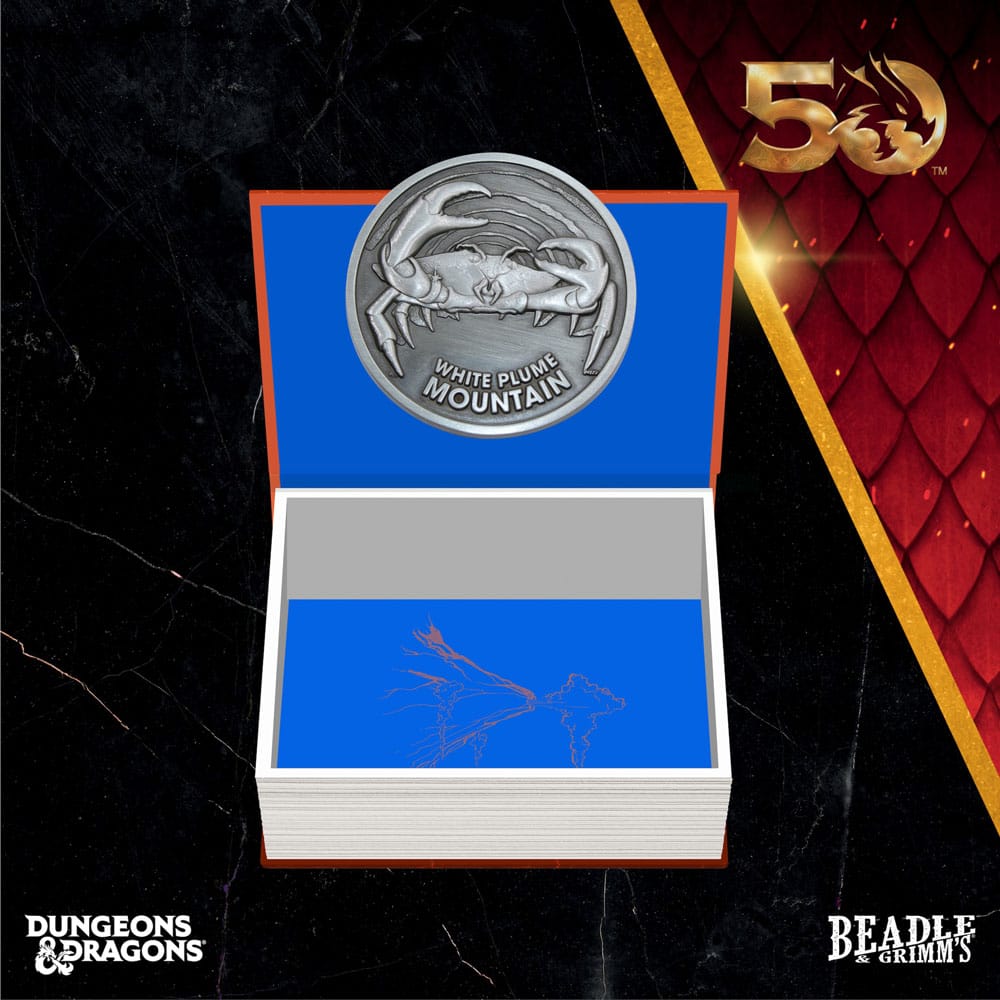 Vue d'ensemble du pack de dés D&D White Plume Mountain pour jeu de rôle