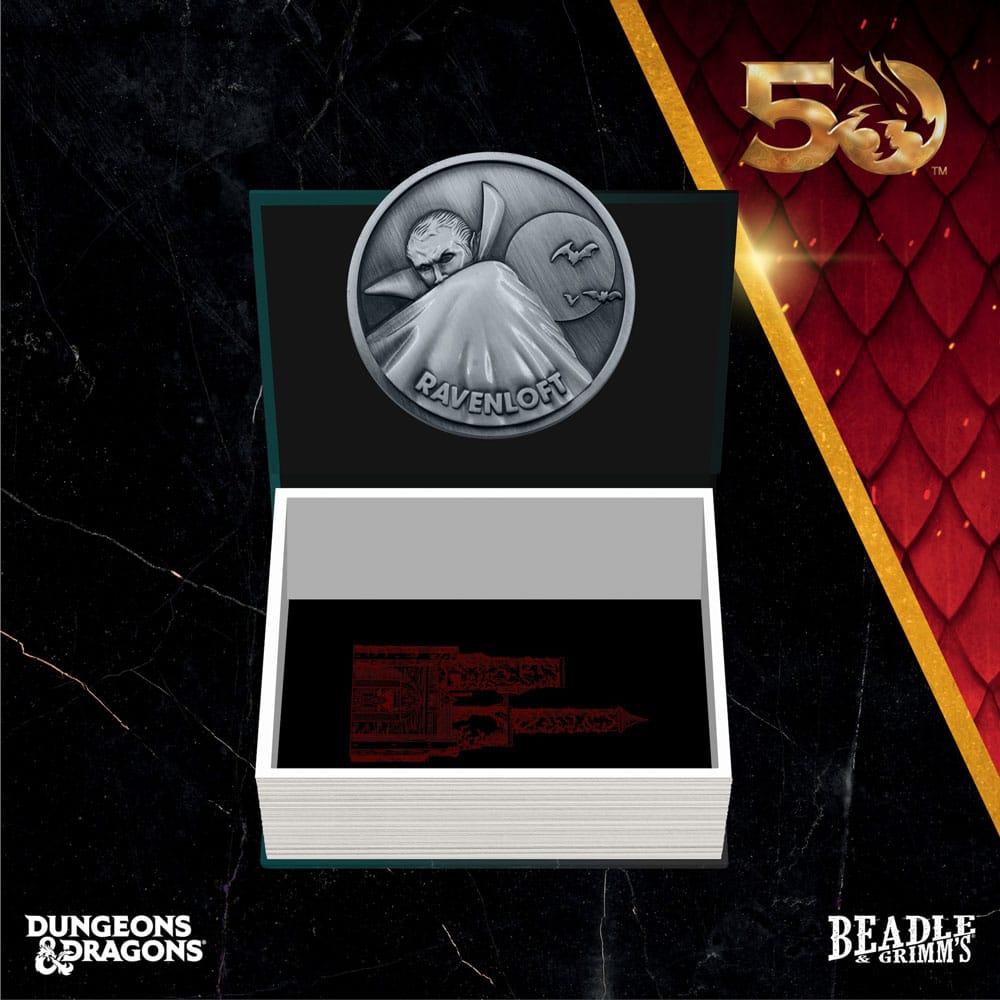 Assortiment de dés D&D Ravenloft, montrant les différentes faces