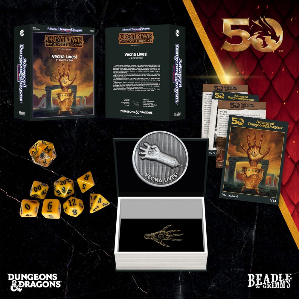 Dés polyédriques Dungeons & Dragons Vecna Lives gros plan