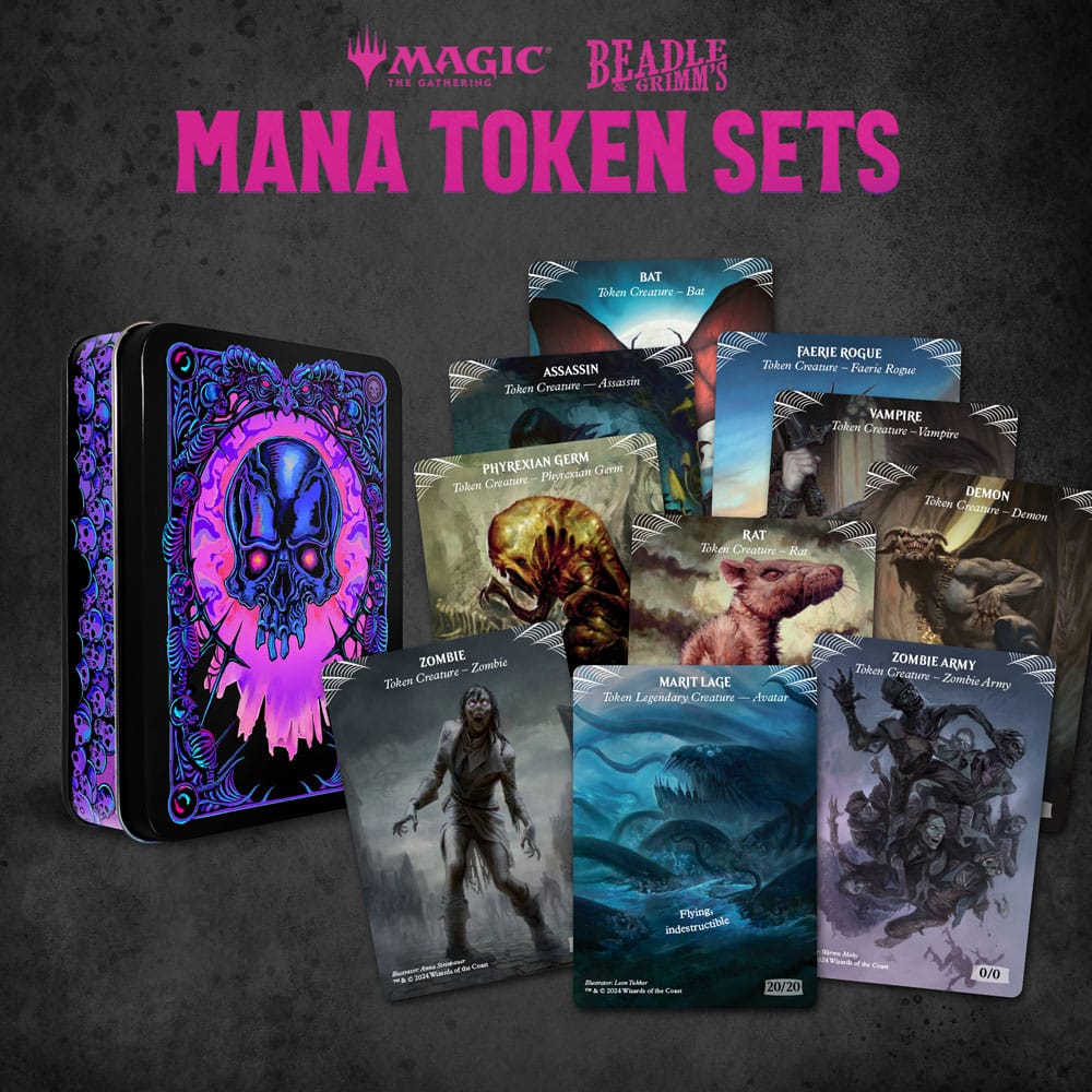 Dés premium Magic The Gathering Black Mana Beadle & Grimm's (d20, d10, d6)