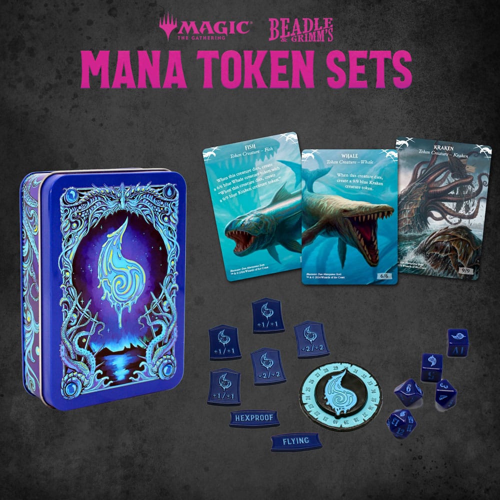 Pack complet Magic the Gathering Dice and Token Blue Mana Beadle & Grimm's