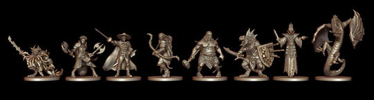 Composants du jeu Ring of Chaos organisés pour une partie