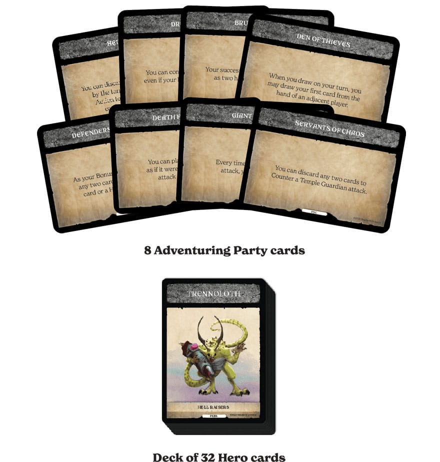 Cartes Action et Gardiens du Temple du jeu Ring of Chaos