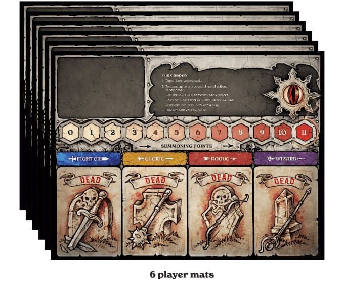 Exemple de main de cartes Action pendant une partie