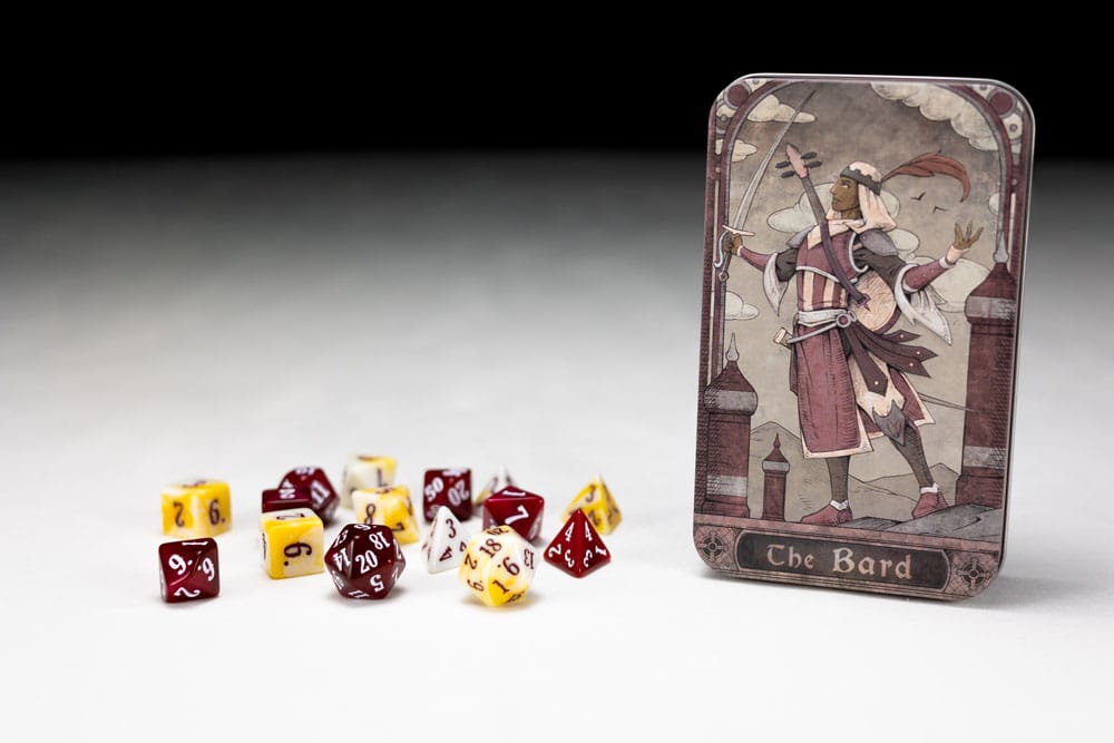Set de dés RPG Barde Beadle & Grimm's en résine, avec dé D20 mis en avant
