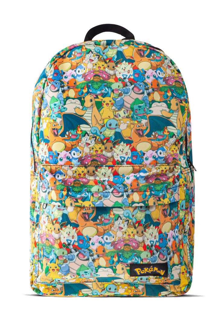 Sac à dos Pokémon Characters Difuzed officiel avec Pikachu et amis, vue de face
