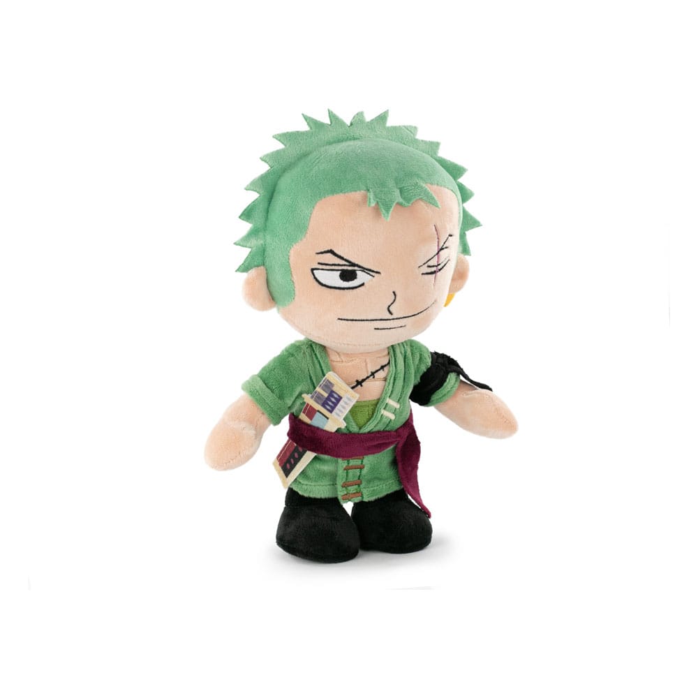 Peluche Zoro Roronoa One Piece 29 cm en situation sur une étagère