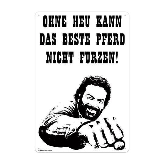 Panneau métal Bud Spencer 'Pferd Faust' officiel 20x30 cm