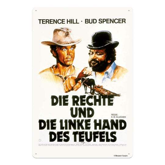 Panneau métal Bud Spencer & Terence Hill 'Rechte und Linke Hand des Teufels' licence officielle 20x30 cm