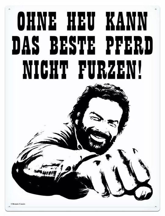 Panneau métal Bud Spencer 'Pferd Faust' officiel 30x40cm