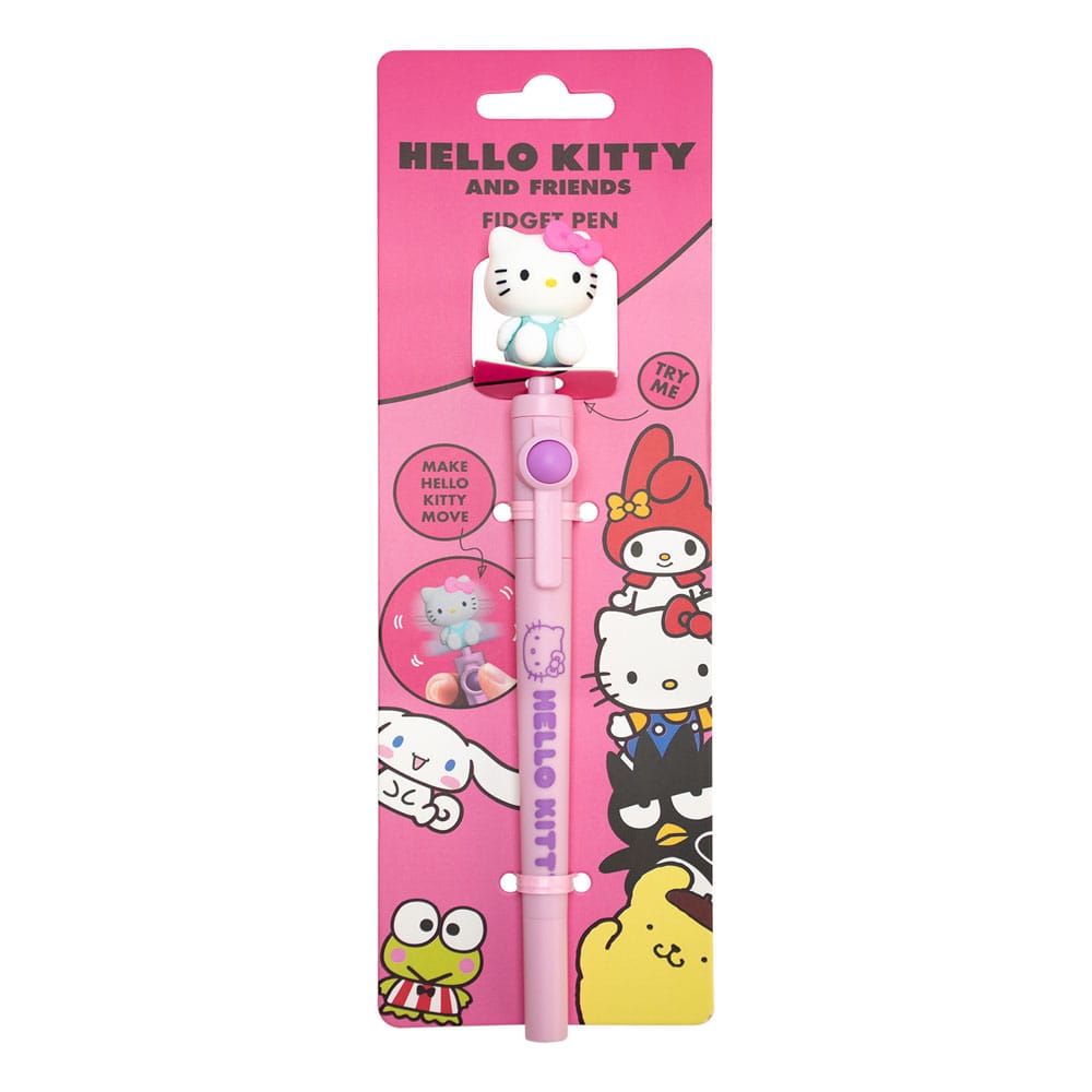 Détail du mécanisme fidget du stylo Hello Kitty Sanrio
