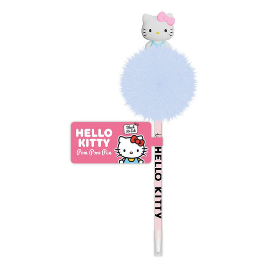Stylo à bille Pom Pom Hello Kitty Sanrio avec pompon rose et figurine Hello Kitty