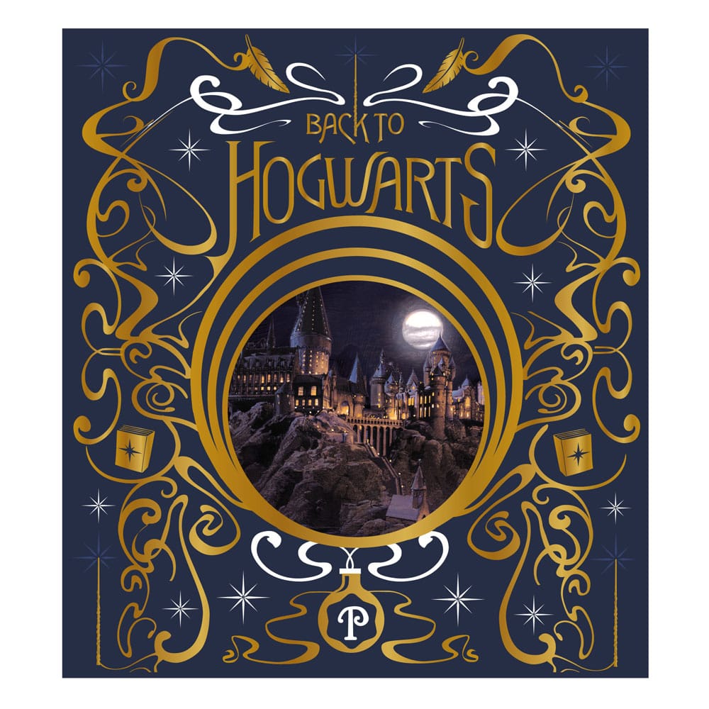 Lampe Harry Potter Back to Poudlard allumée, montrant le design emblématique de l'école de sorcellerie.