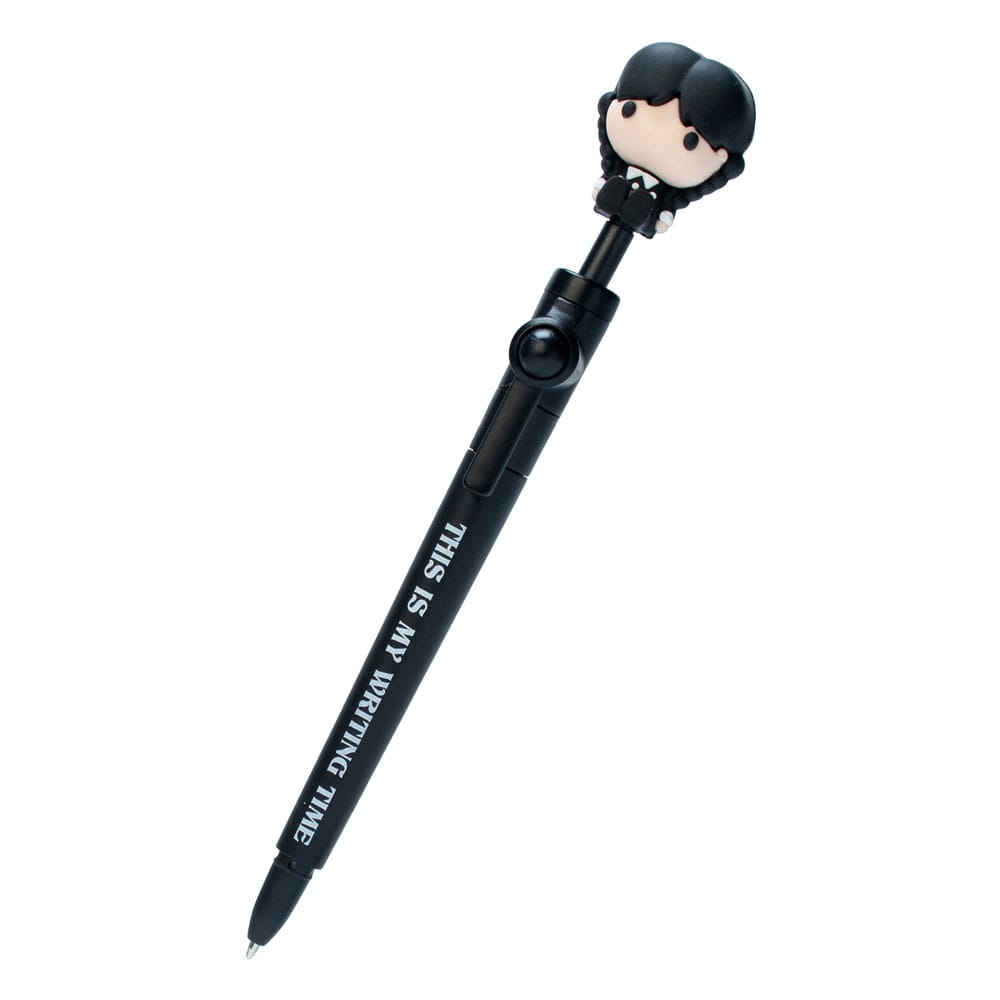 Stylo bille Fidget Wednesday Addams officiel, design sombre et élégant