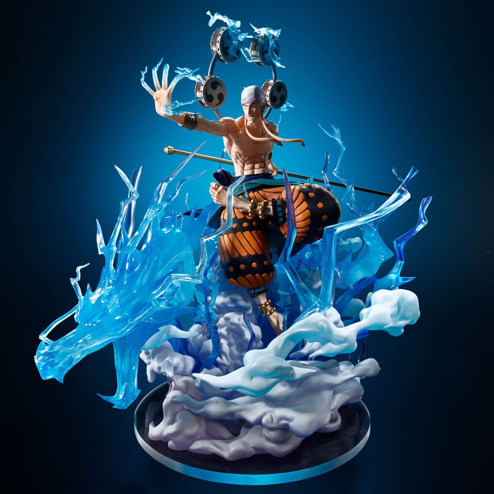 Figurine Enel One Piece 32 cm PVC avec effets de foudre dynamiques