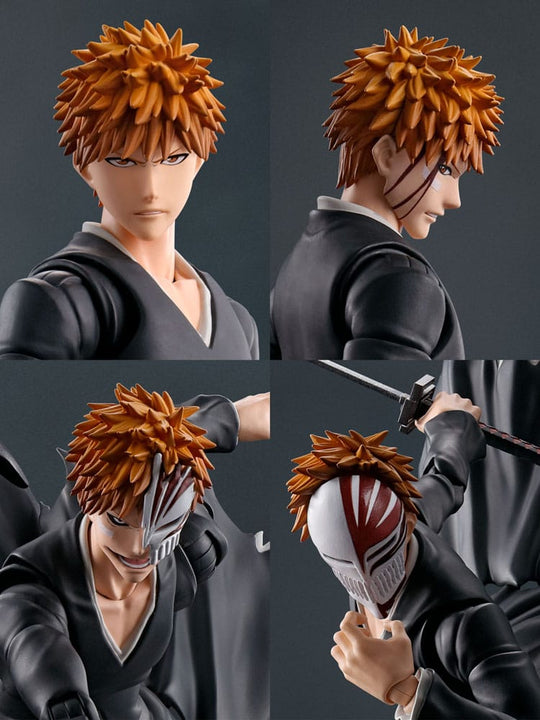 Contenu de la boîte : figurine Ichigo Kurosaki, mains et visages interchangeables, épée