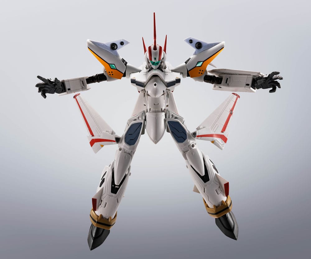 Figurine Macross Hi-Metal R Chogokin VF-19P en pose dynamique