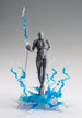 Diverses configurations possibles des effets Thunder Blue autour d'une figurine