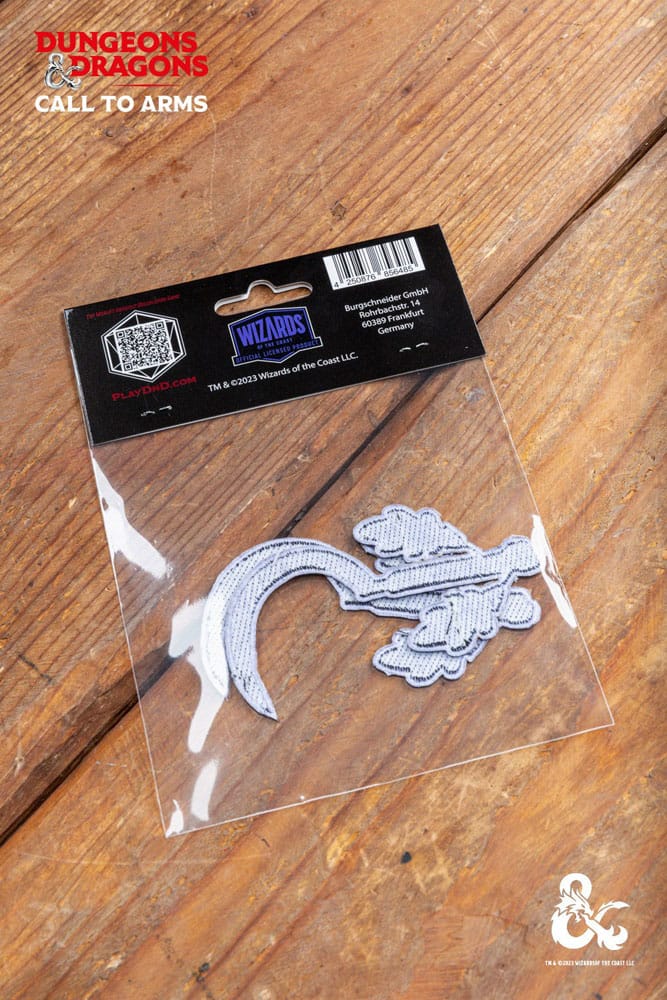 Gros plan sur le design détaillé d'un patch Druide D&D officiel