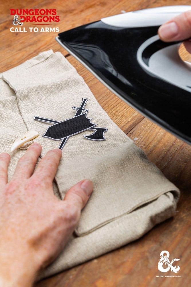 Exemple d'application d'un patch D&D Warlock sur un sac ou une veste