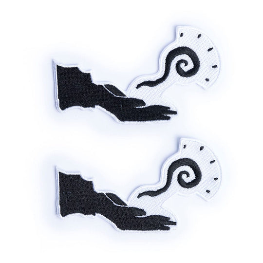 Set de patchs D&D Wizard Burgschneider sur une veste en jean