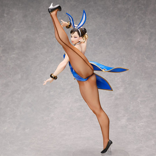 Figurine Chun-Li Bunny Street Fighter 6, vue latérale, pose dynamique