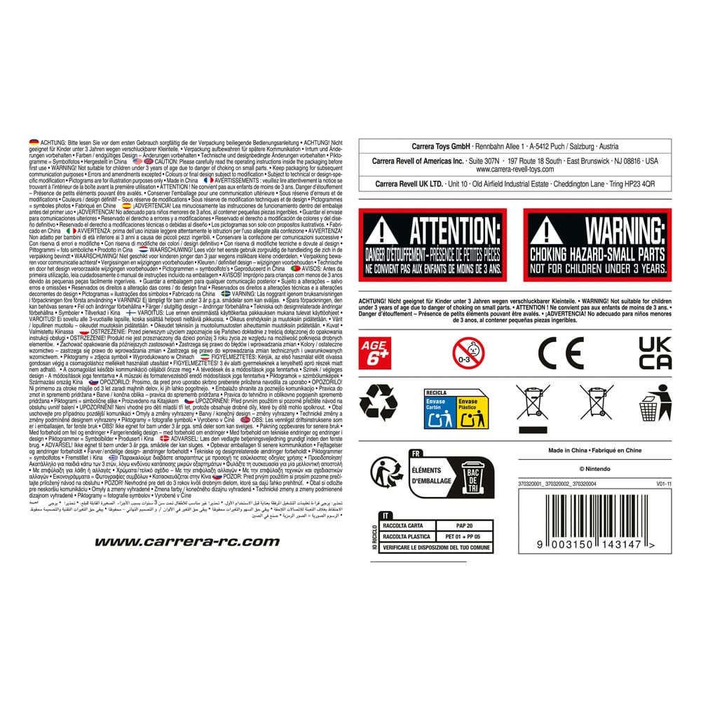 Comparaison de taille du Carrera RC Mario Kart 1/32