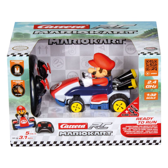 Contenu de la boîte Carrera RC Super Mario Kart Race Kart (kart, télécommande, batterie)
