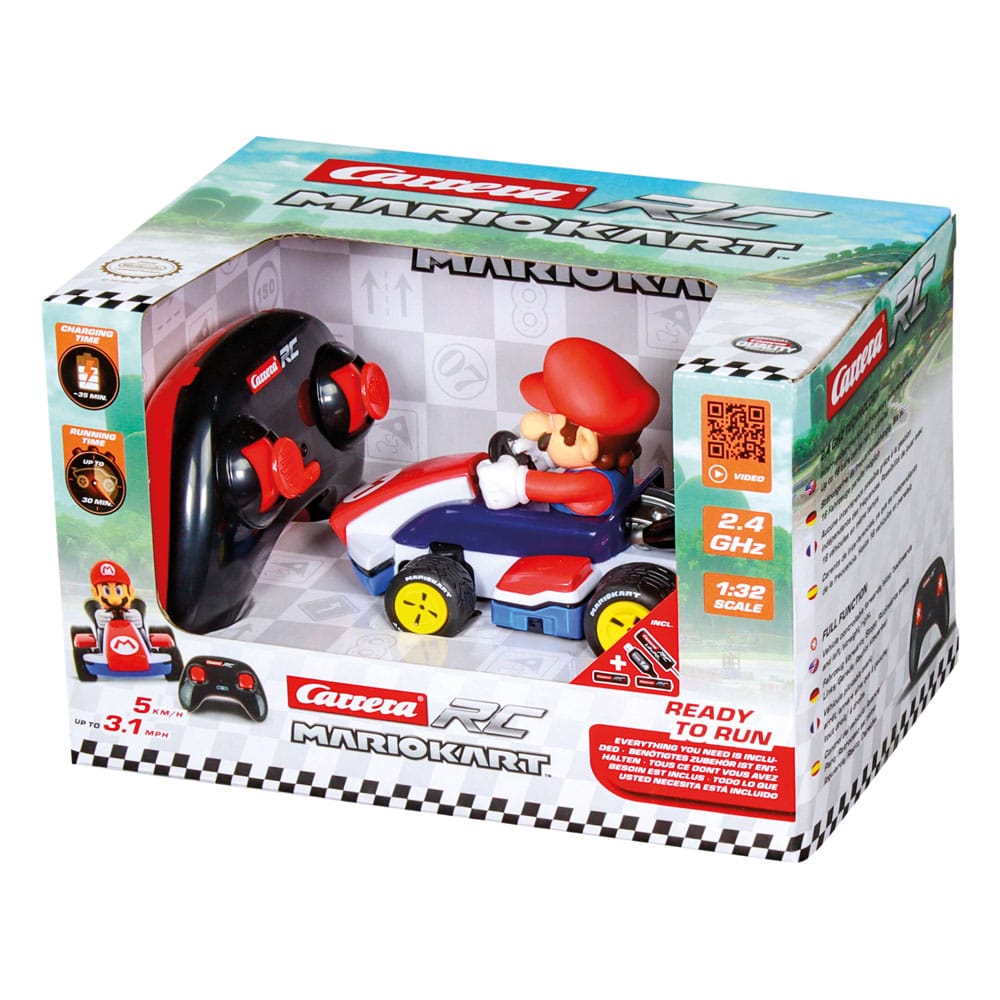 Scène de jeu avec le Carrera RC Super Mario Kart Race Kart 1/32