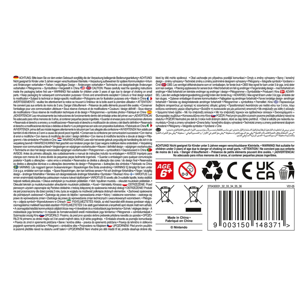 Voiture RC Mini Mario Gold en pleine course avec effet de vitesse